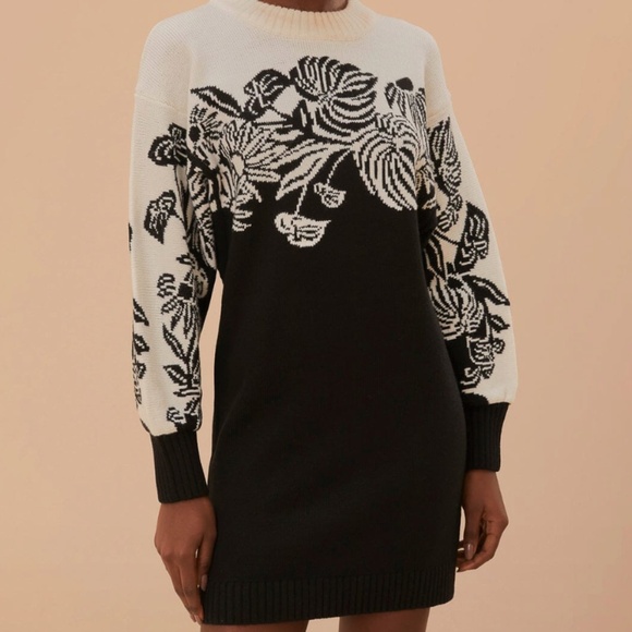 FARM Rio Dresses & Skirts - NWT Farm Rio Surreal Garden Knit Sweaterdress Size XL